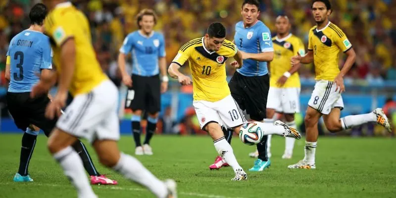 Bàn thắng của tiền vệ James Rodriguez vào lưới Uruguay